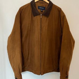 Vintage Suede Aberdeen Sportswear Brown Full-Zip Jacket Size XXL
